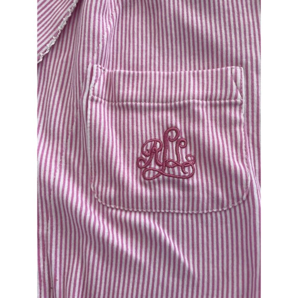 Lauren Ralph Lauren PINK STRIPE Womens Kimono Wrap Knit Robe Large LNC EUC - Picture 2 of 8